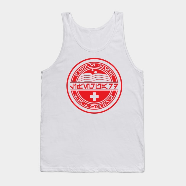 Dune Sea Lifeguard Red [Aurebesh] Tank Top by Karthonic